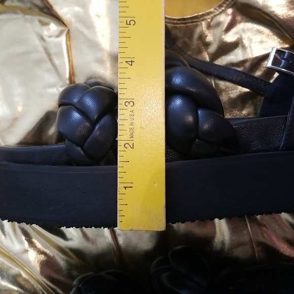 Leather Puffy Woven Platform Sandals Pillow Chunky Lug Sole - Picture 8 of 11